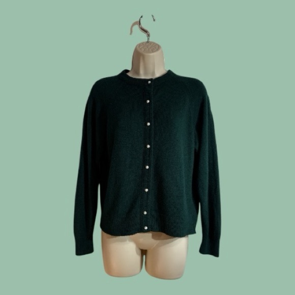 Designers Originals Sweaters - Designers Originals Shabby Chic Vintage Cardigan Sweater Dark Green Size P/S
